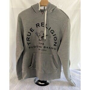 True Religion The Buddha Brand Gray Hoodie Sweatshirt Men’s Size S